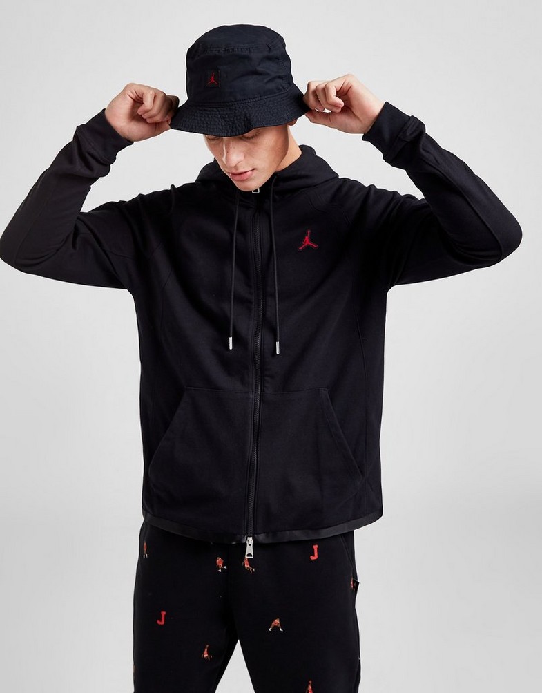 Pánska mikina JORDAN MIKINA JDAN FZ BLACK/RED DJ0886-010 Čierna