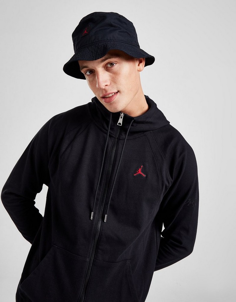 Pánska mikina JORDAN MIKINA JDAN FZ BLACK/RED DJ0886-010 Čierna