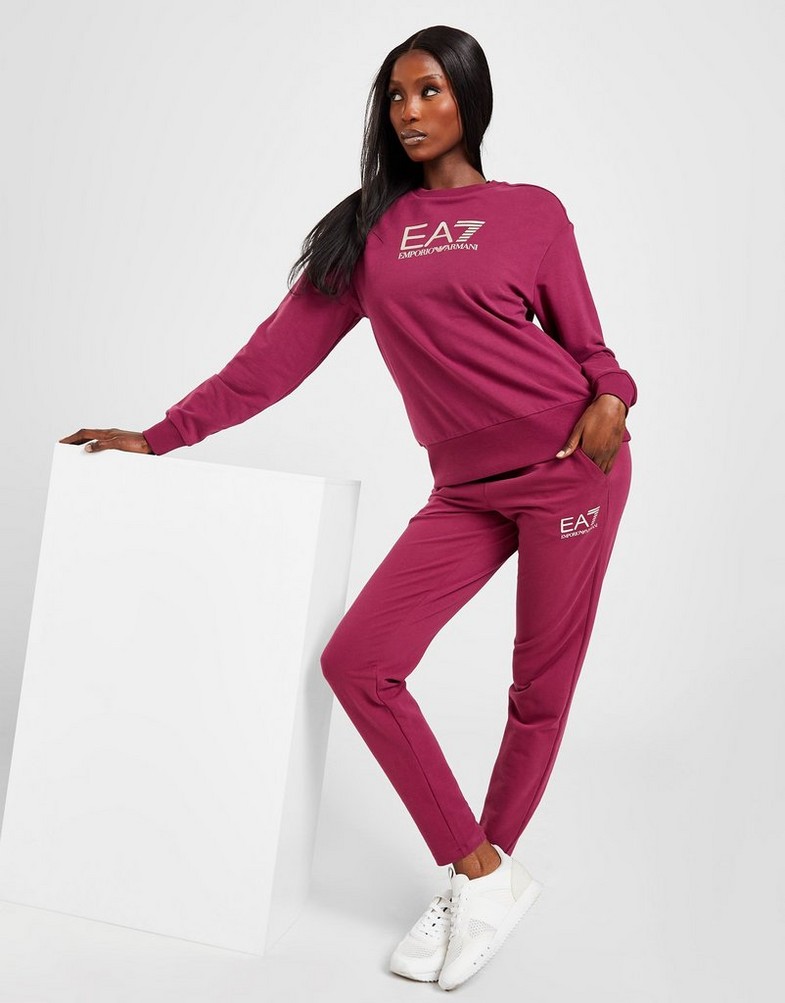 EMPORIO ARMANI DRES LOGO CREW TRACKSUIT 6LTV57TJCQZ1390 Czerwony