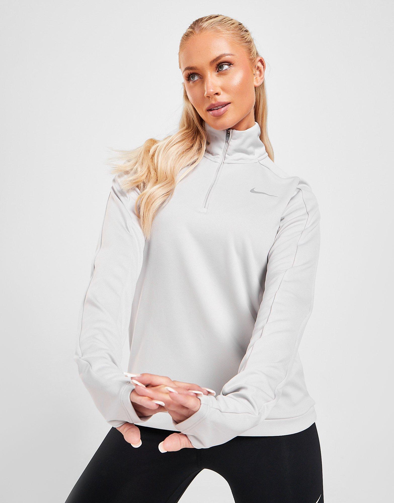 Дамска блуза NIKE СУИТЧЪР СЪС ЗАКОПЧАВАНЕ (R) PCR 1/2 ZP LT'IR SWEATSHIRT DQ6377-012 Сив
