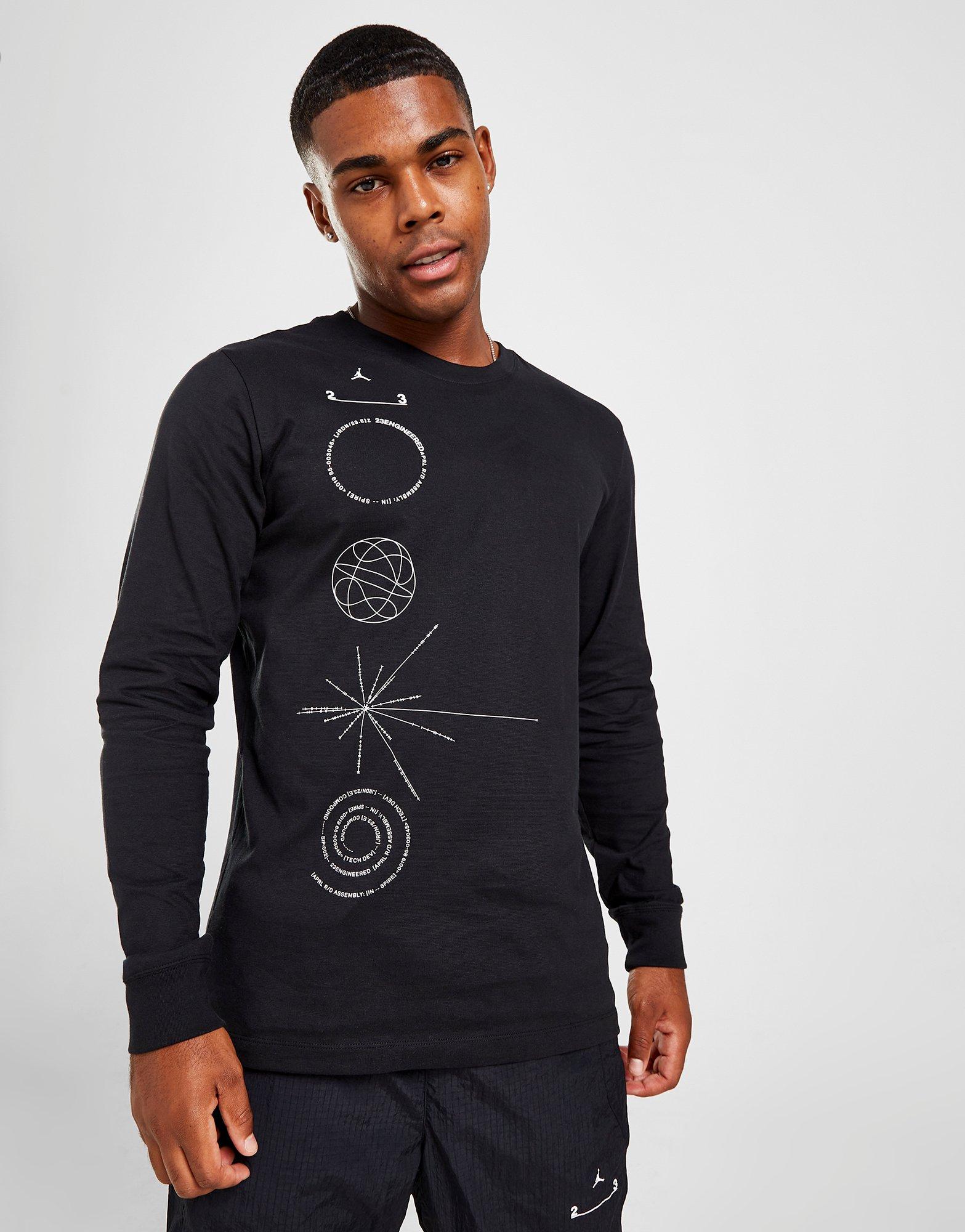 Férfi póló JORDAN PÓLÓ M J 23E LS CREW DQ7370-010 Fekete