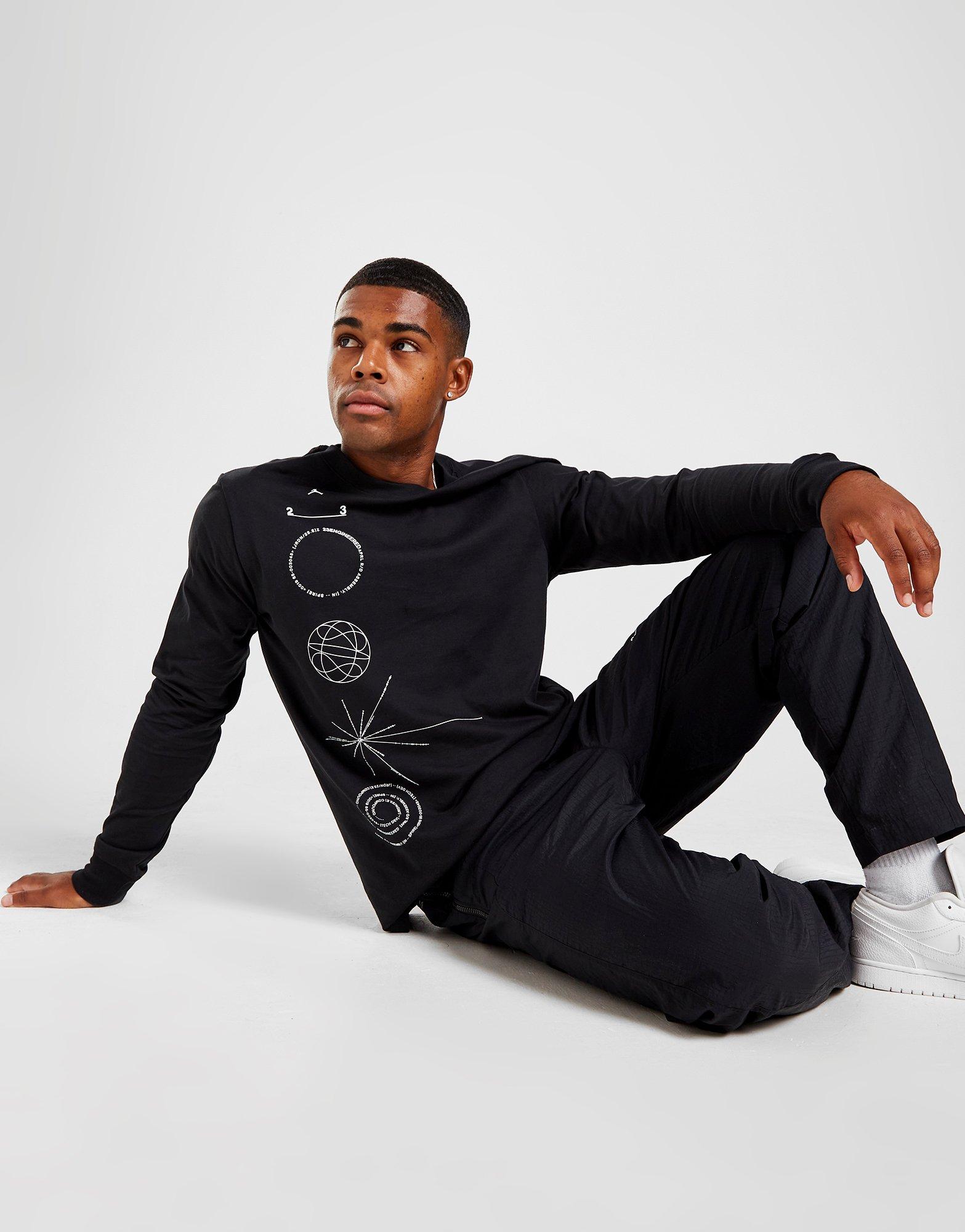 Férfi póló JORDAN PÓLÓ M J 23E LS CREW DQ7370-010 Fekete