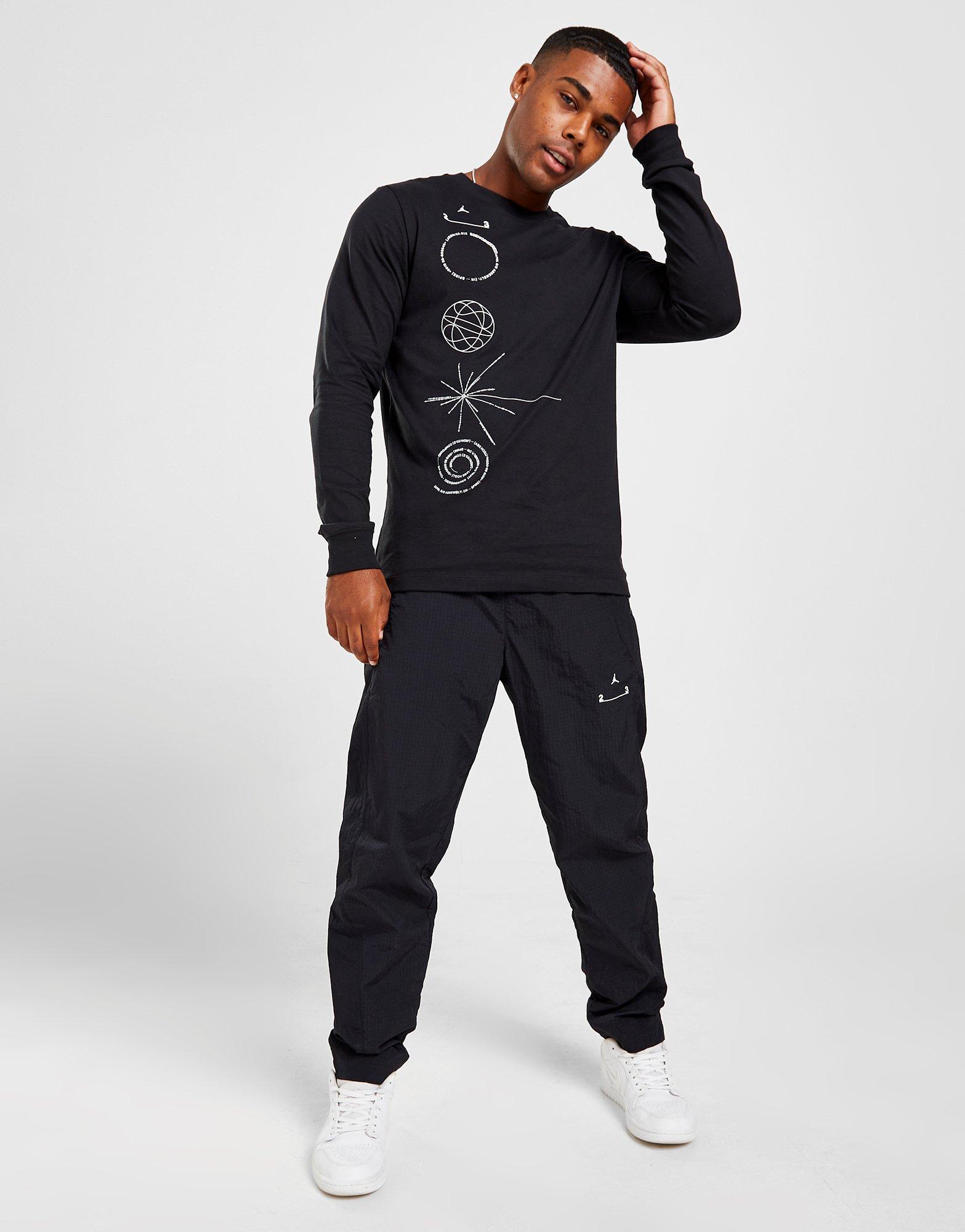 Férfi póló JORDAN PÓLÓ M J 23E LS CREW DQ7370-010 Fekete