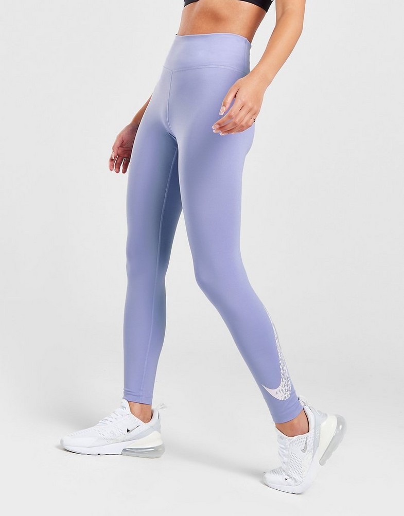 Legginsy damskie NIKE LEGGINGS SWOOSH RUNNING TIGHTS DM7767-569 Fioletowy