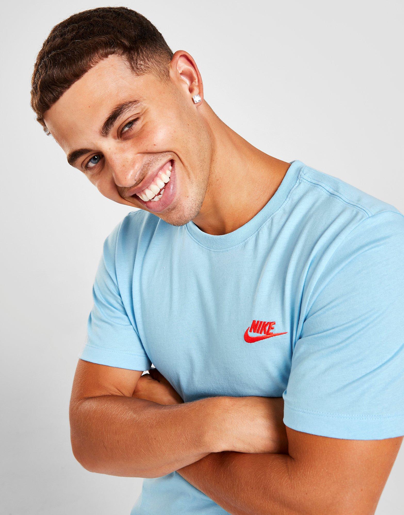 Koszulka, t-shirt męski NIKE T-SHIRT SPORTSWEAR CLUB AR4997-499 Niebieski