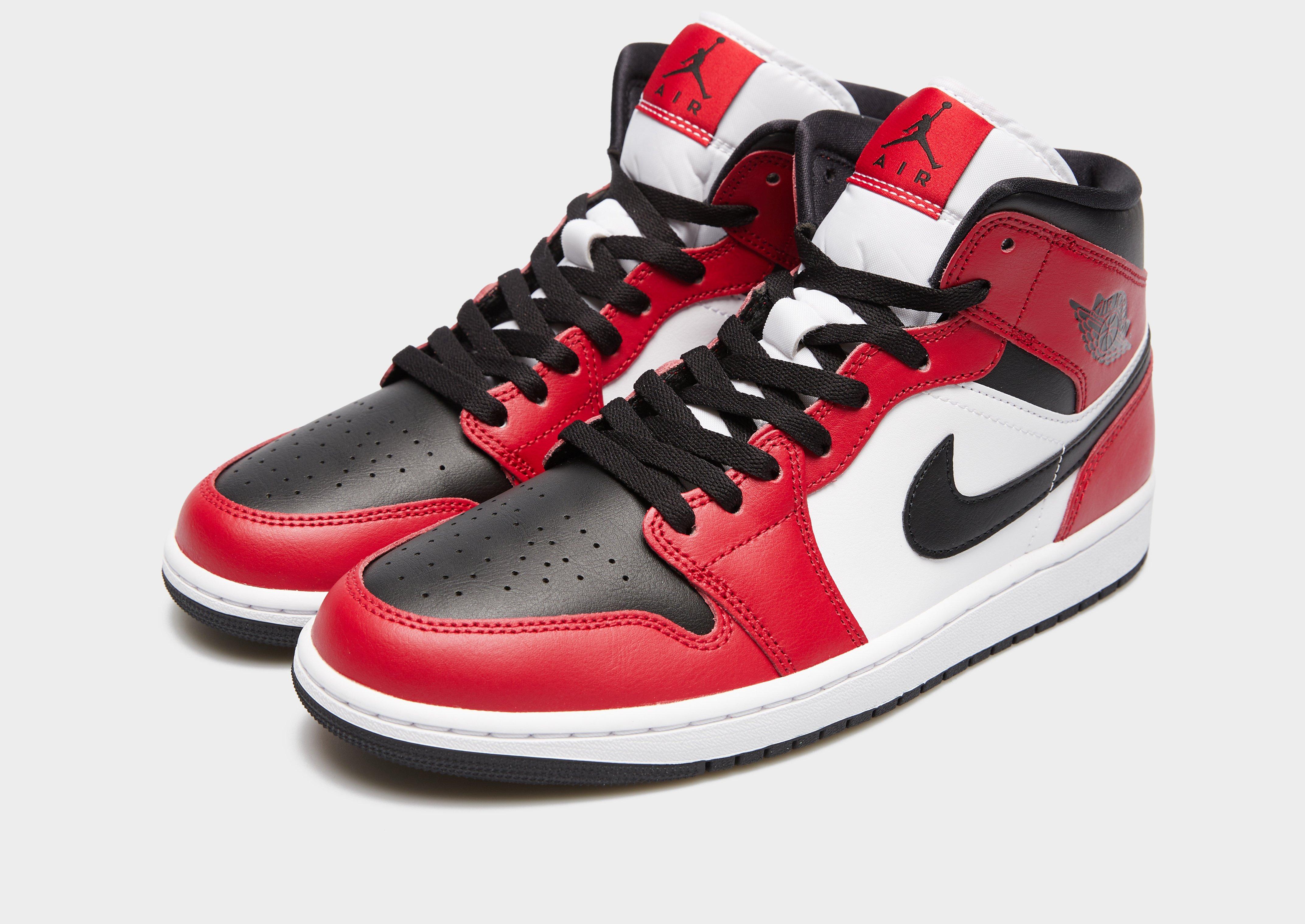 Buty sneakersy męskie AIR JORDAN 1 MID 554724-069 Czerwony