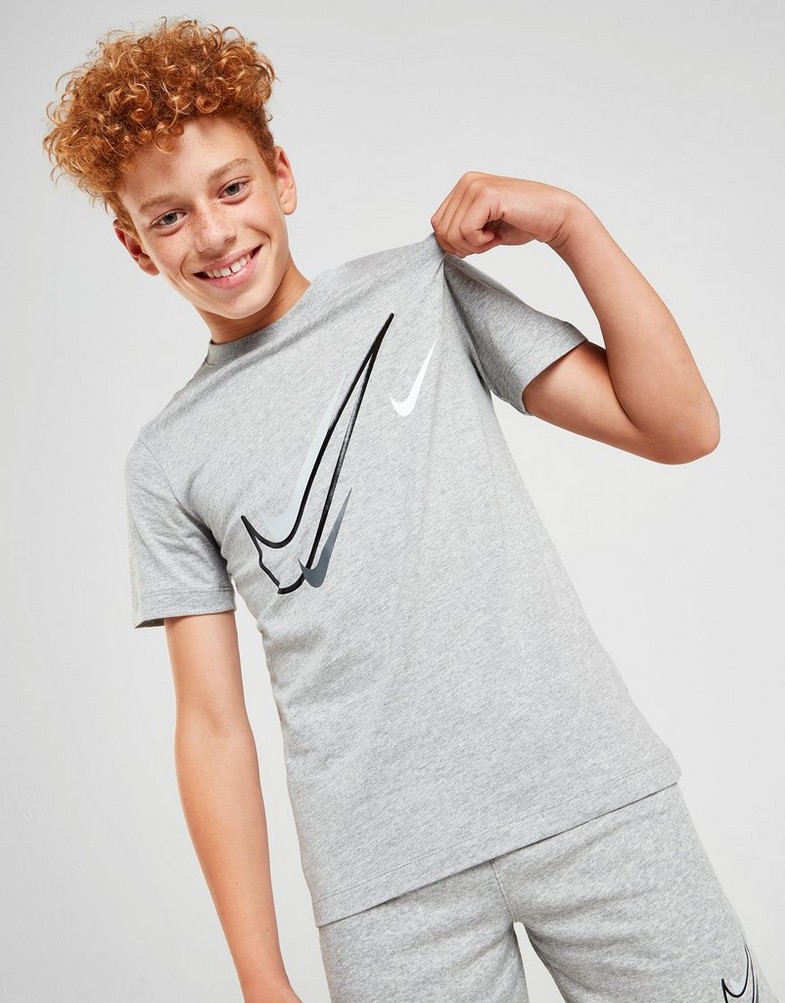 Koszulka, t-shirt dziecięcy NIKE T-SHIRT MULTI SWOOSH T GRY BOY DX2297-063 Szary