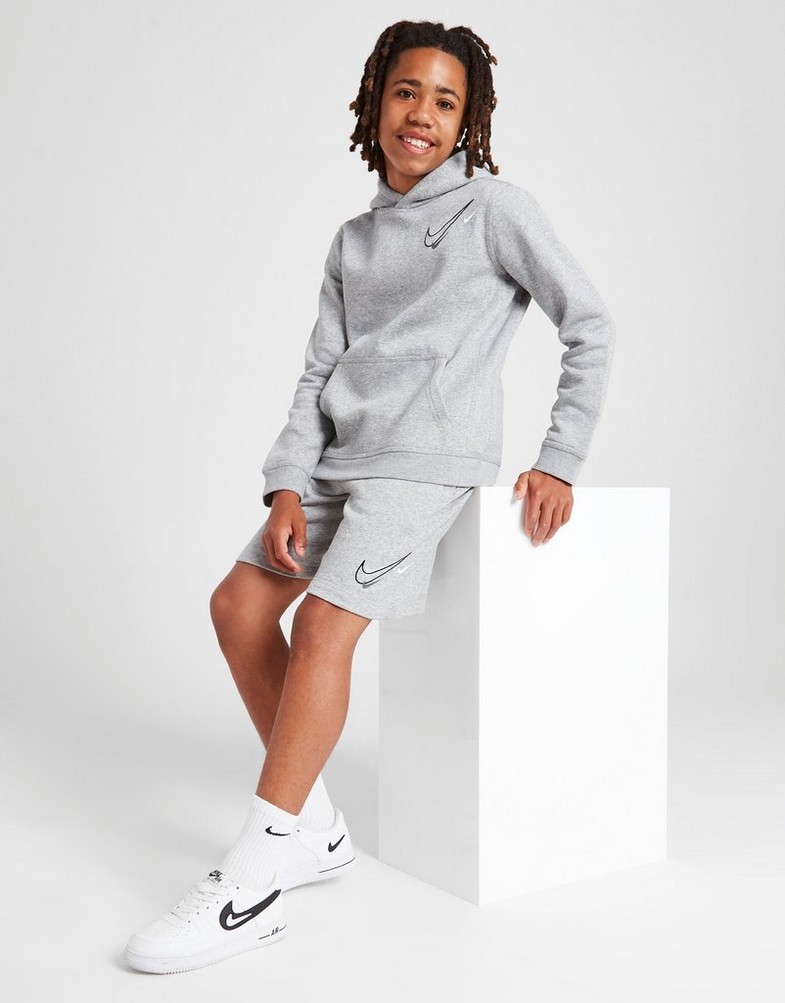 Detské krátke nohavice NIKE ŠORTKY  MULTI SWSH SHORT GRY BOY DX2298-063 Sivá