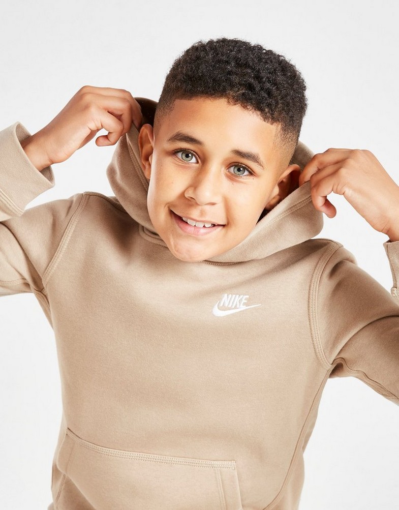 NIKE BLUZA Z KAPTUREM NIKE SPORTSWEAR CLUB BOY BV3757-247 Beżowy