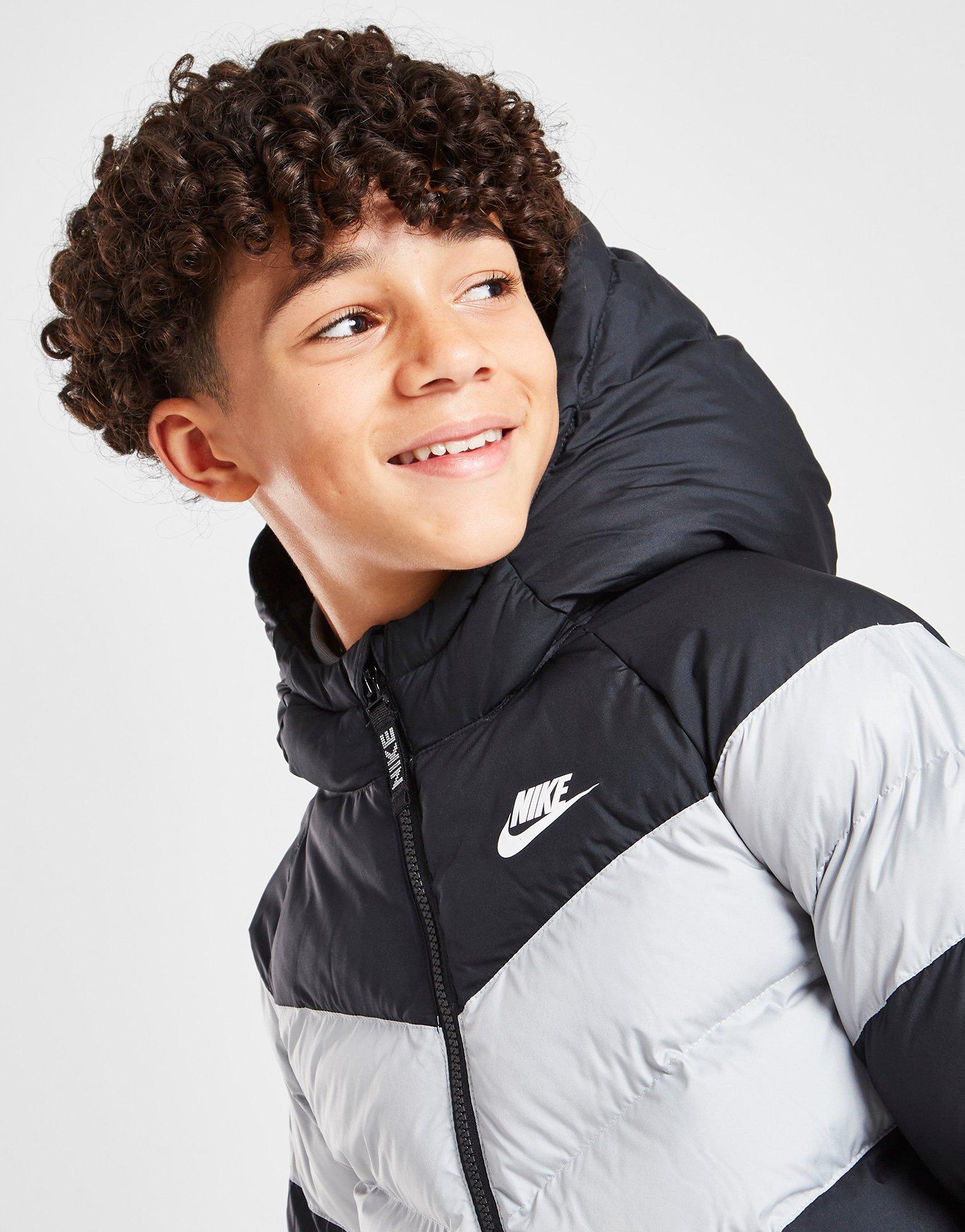 NIKE KURTKA C-BLOCK BUB BLK/GRY BOY DX1264-010 Czarny