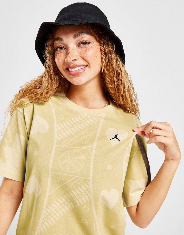 Koszulka, t-shirt damski JORDAN T-SHIRT FLIGHT BOXY T-SHIRT DQ4591-234 Beżowy