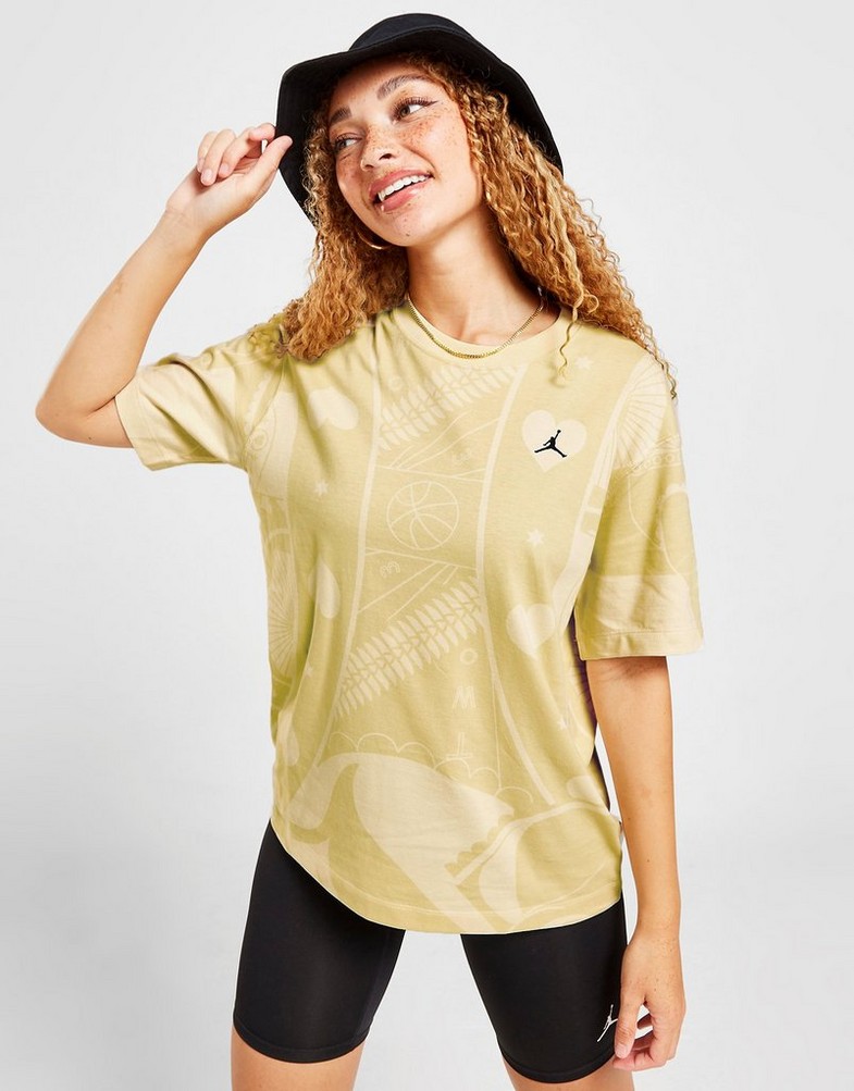 Koszulka, t-shirt damski JORDAN T-SHIRT FLIGHT BOXY T-SHIRT DQ4591-234 Beżowy
