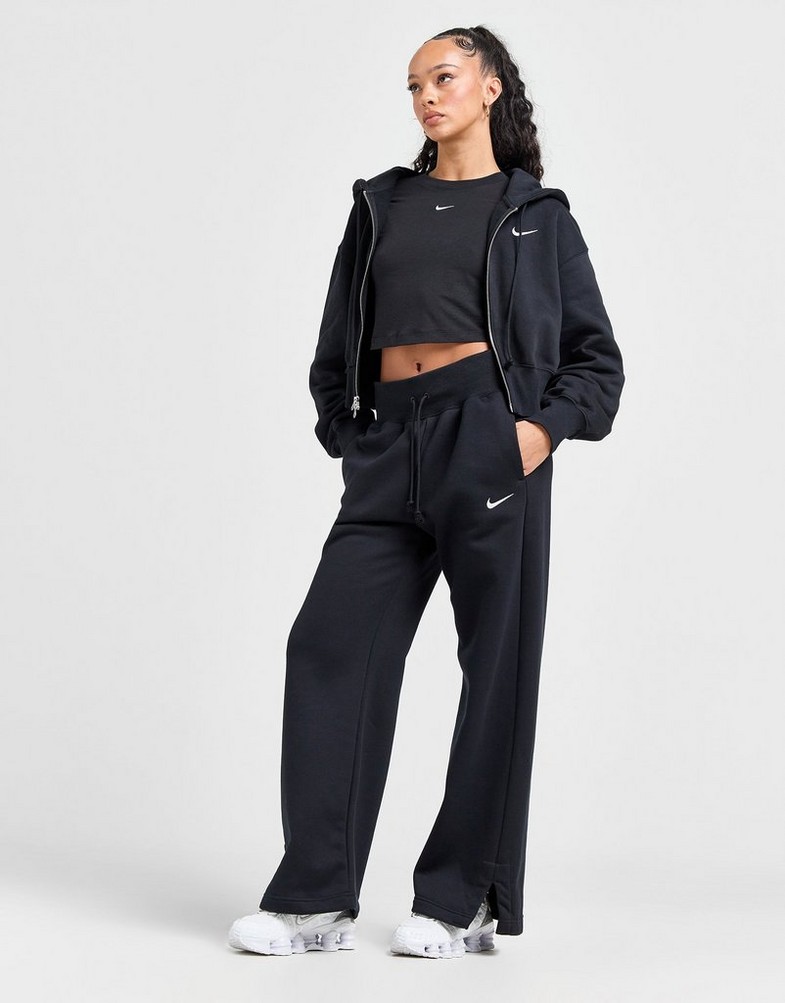 NIKE SPODNIE W NSW PHNX FLC HR PANT WIDE DQ5615-010 Czarny