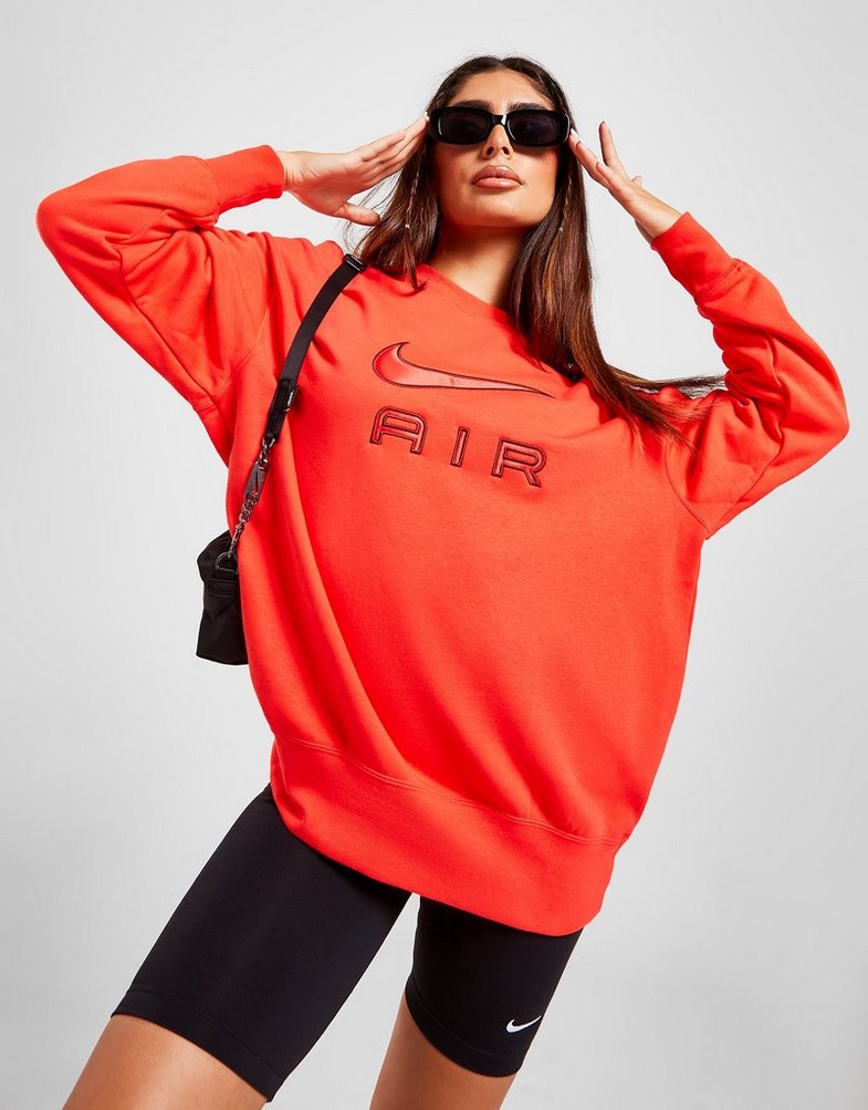Bluza damska NIKE AIR FLEECE CREW SWEATSHIRT DQ6567-696 Czerwony