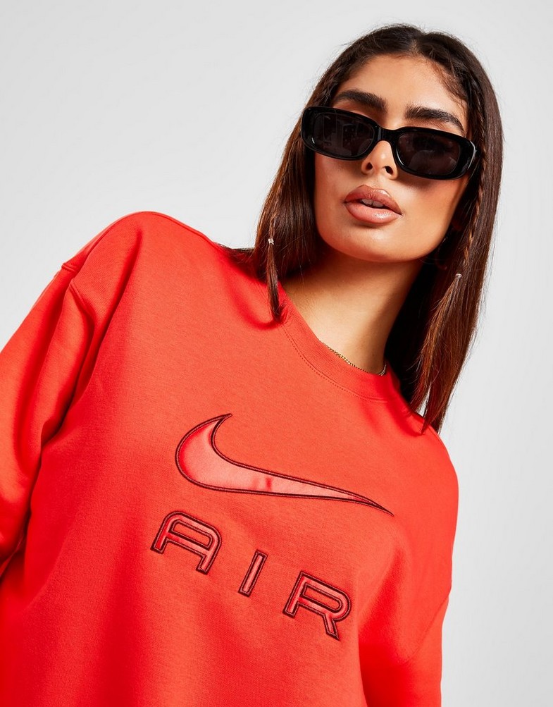 Bluza damska NIKE AIR FLEECE CREW SWEATSHIRT DQ6567-696 Czerwony
