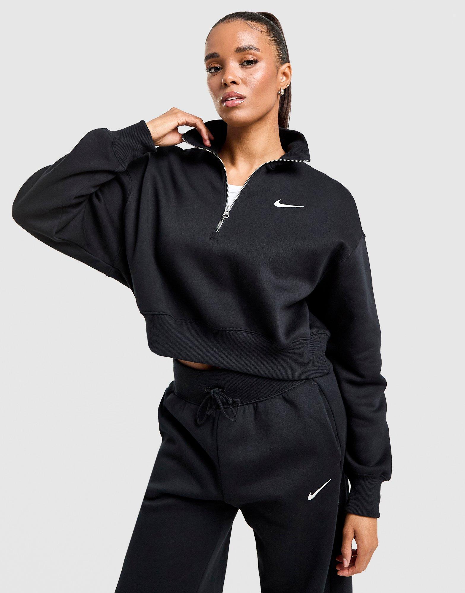 Жіночі кофти NIKE КОФТА W NSW PHNX FLC QZ CROP DQ5767-010 Чорний