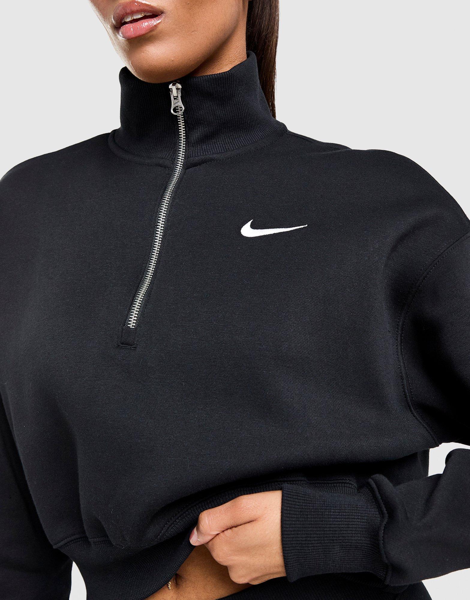 Жіночі кофти NIKE КОФТА W NSW PHNX FLC QZ CROP DQ5767-010 Чорний