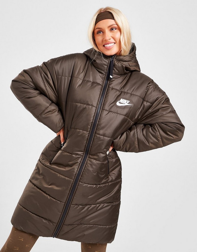 NIKE SWOOSH PARKA JACKET DX1798237 kolor Brązowy Damskie Ubrania w