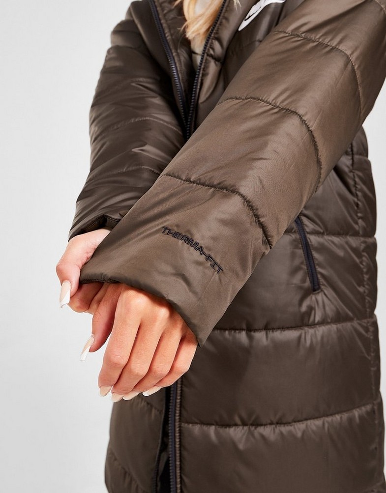 NIKE SWOOSH PARKA JACKET DX1798237 kolor Brązowy Damskie Ubrania w