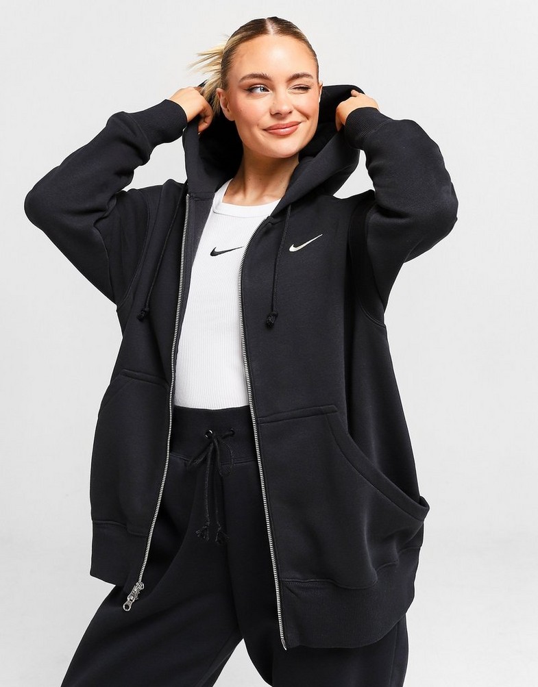 Жіночі кофти NIKE КОФТА НА БЛИСКАВЦІ W NSW   PHNX FLC FZ OS HOODIE PHOENI DQ5758-010 Чорний