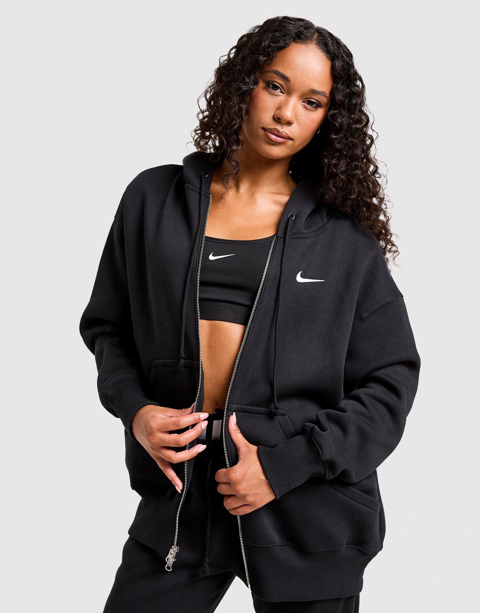 Női pulóver NIKE PULÓVER CIPZÁRAS W NSW PHNX FLC FZ OS HOODIE PHOENIX DQ5758-010 Fekete