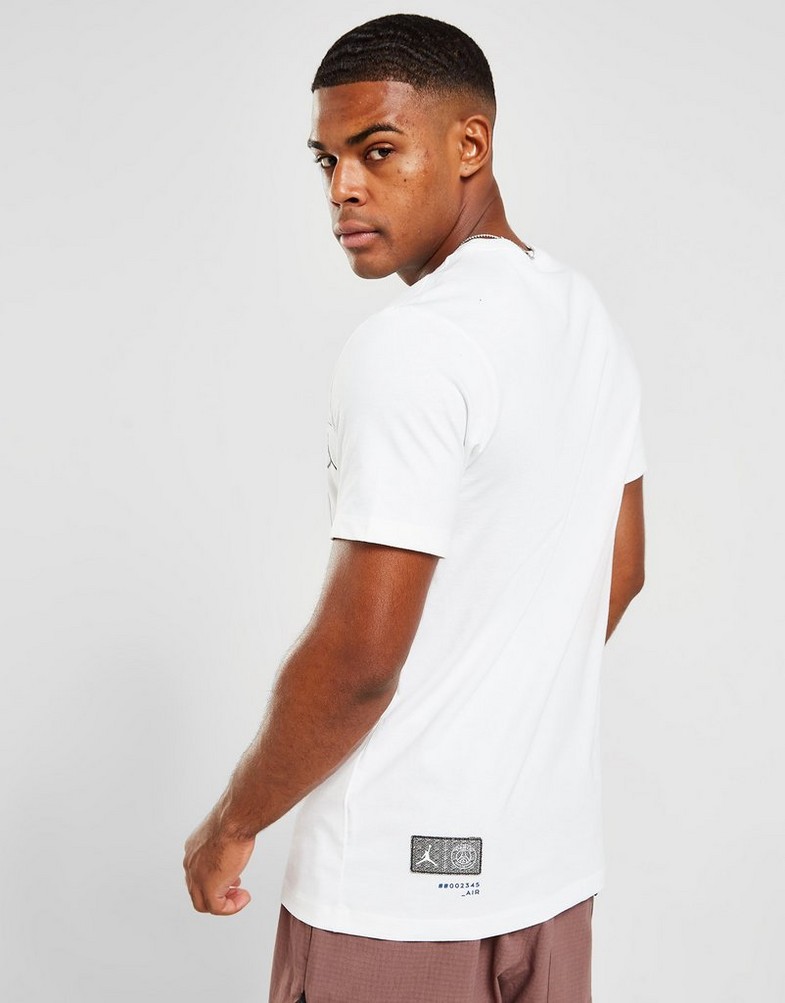 Koszulka, t-shirt męski NIKE KRÓTKI RĘKAW PARIS SAINT GERMAIN WORDMARK T-SHIRT DM3092-100 Biały