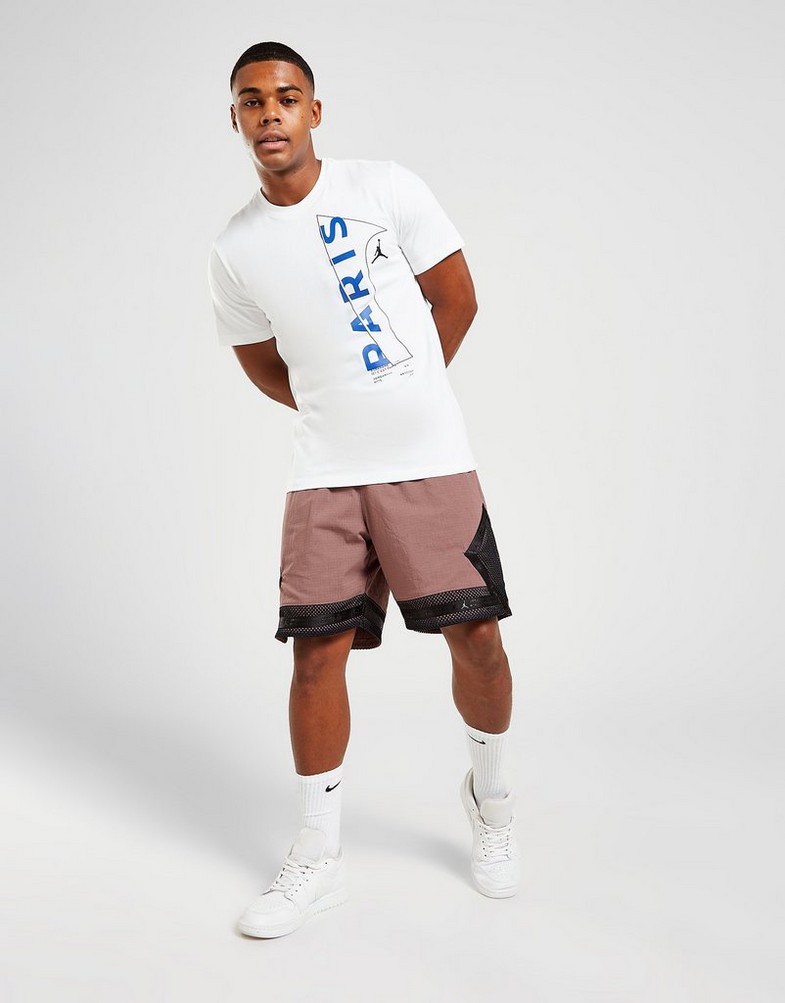 Koszulka, t-shirt męski NIKE KRÓTKI RĘKAW PARIS SAINT GERMAIN WORDMARK T-SHIRT DM3092-100 Biały