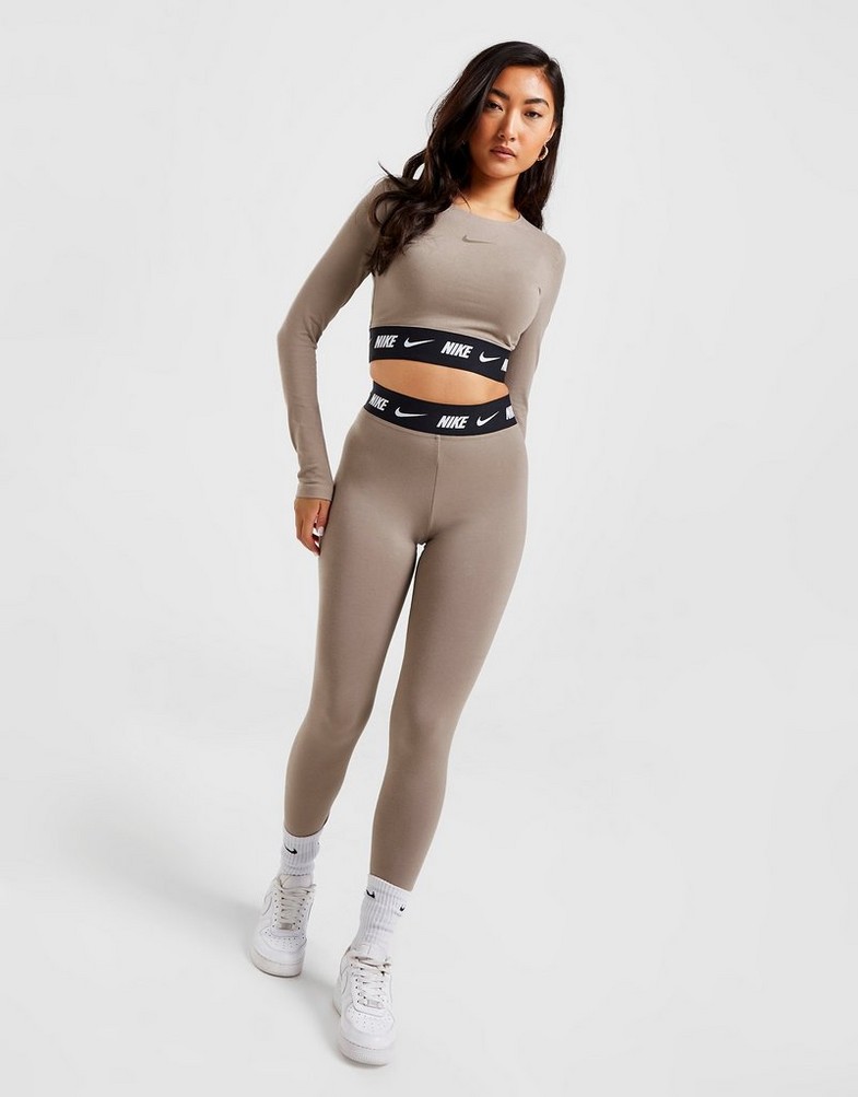 Legginsy damskie NIKE LEGGINGS HW LOGO LEG M'FOSSIL DM4651-087 Szary