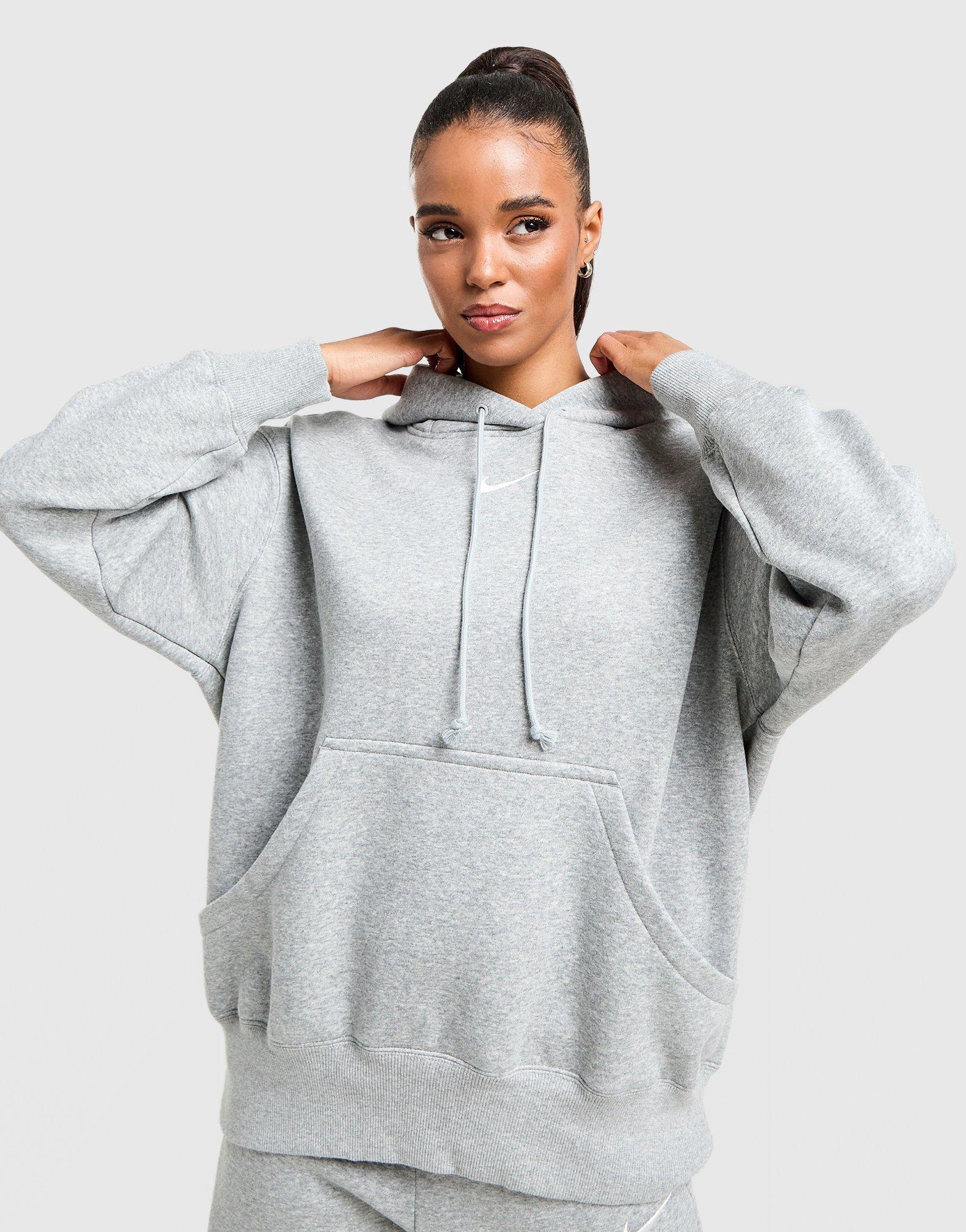 Dámská mikina NIKE MIKINA S KAPUCÍ W NSW PHNX FLC OS PO HOODIE DQ5860-063 Šedá