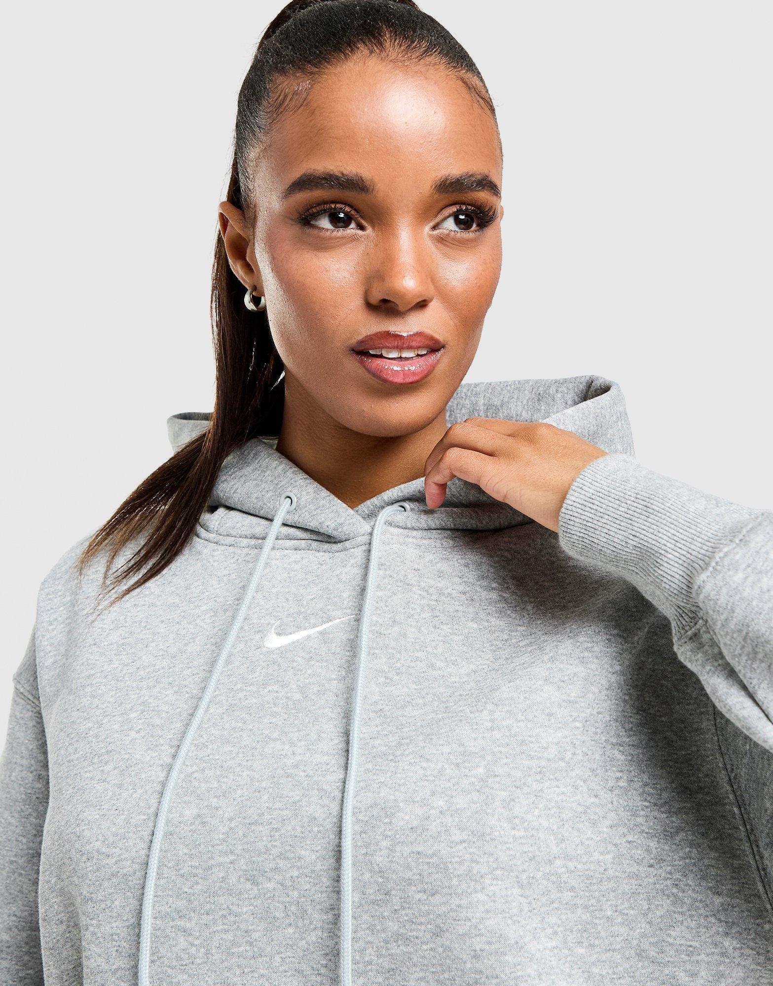Dámská mikina NIKE MIKINA S KAPUCÍ W NSW PHNX FLC OS PO HOODIE DQ5860-063 Šedá