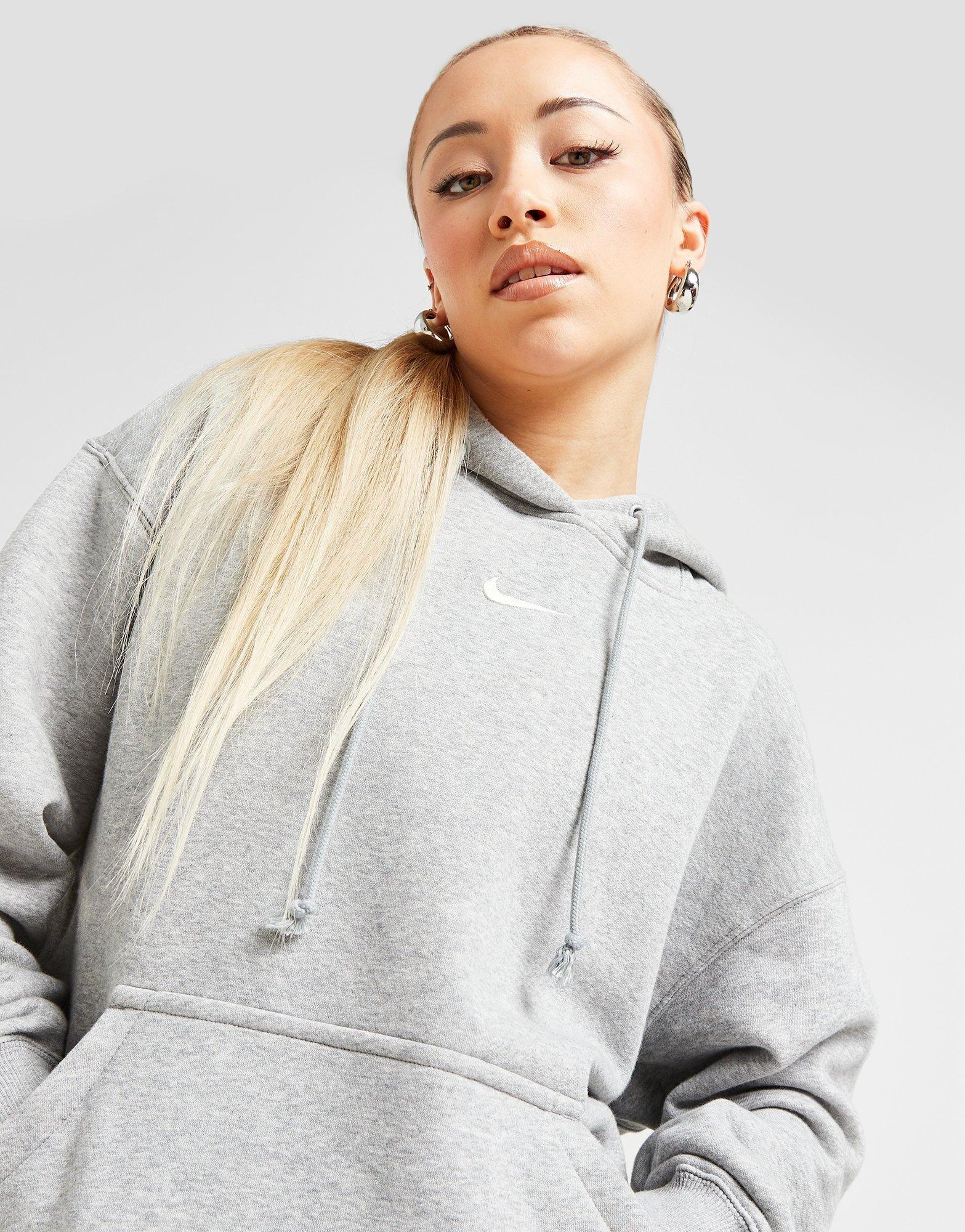 Dámská mikina NIKE MIKINA S KAPUCÍ W NSW PHNX FLC OS PO HOODIE DQ5860-063 Šedá