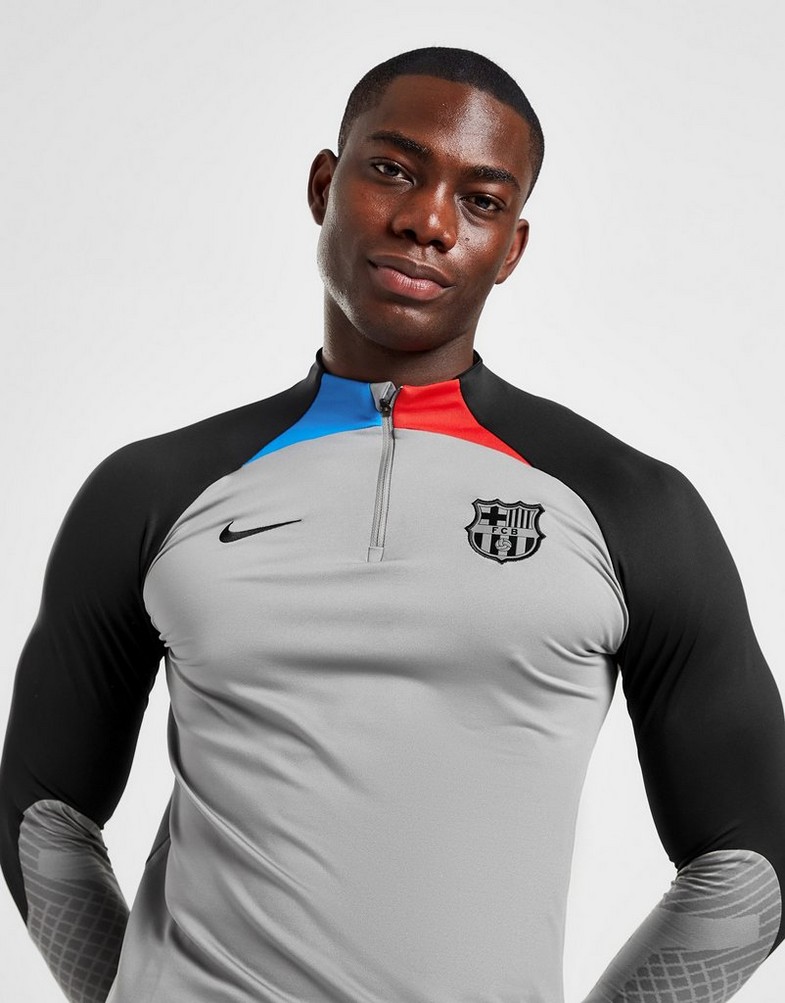 Bluza męska NIKE BLUZA FC BARCELONA STRIKE DRILL TOP  DN2812-003 Szary