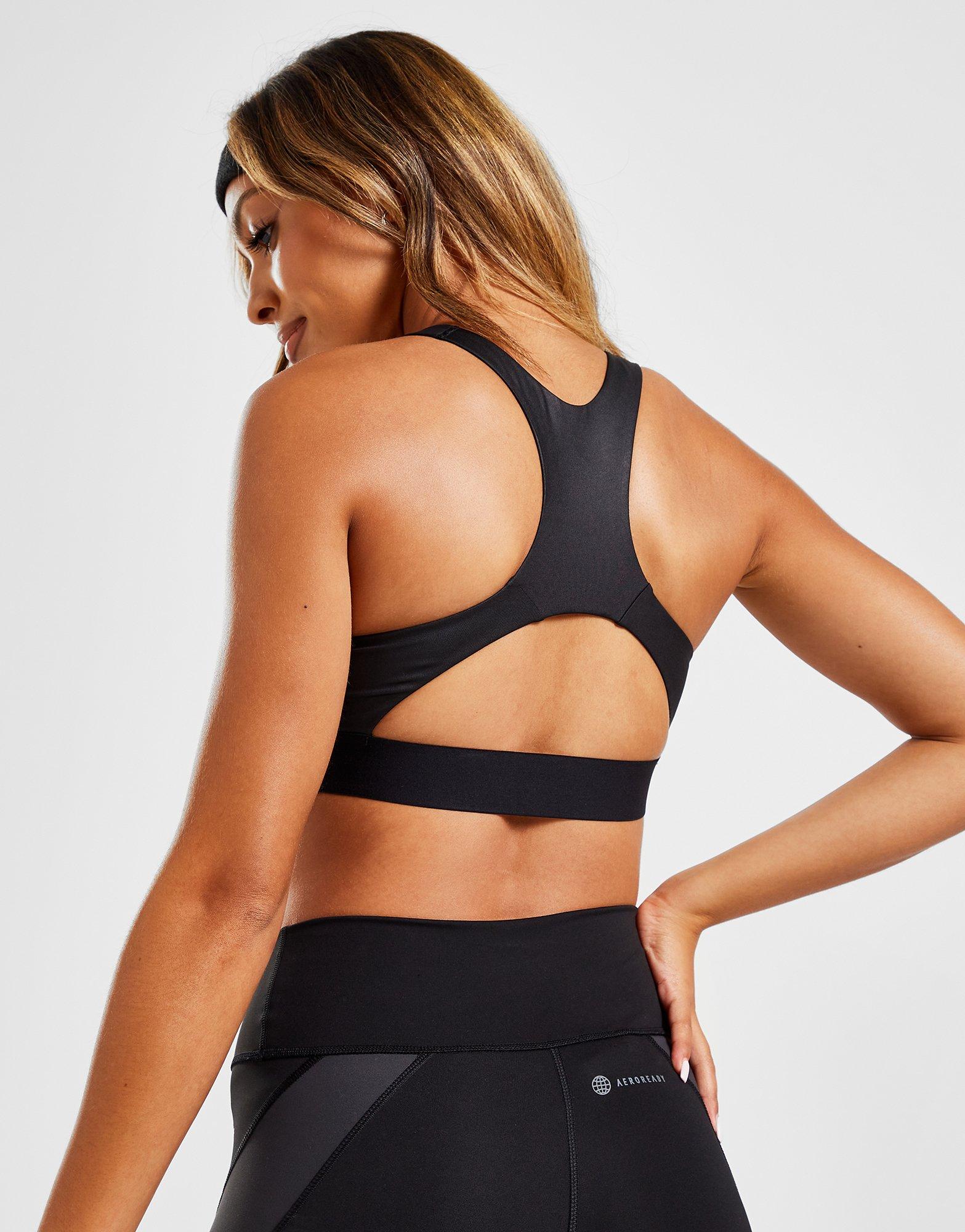 Moteriška sportinė liemenėlė ADIDAS BRA GLAM 3S BRA BLK HJ9691 Pilka