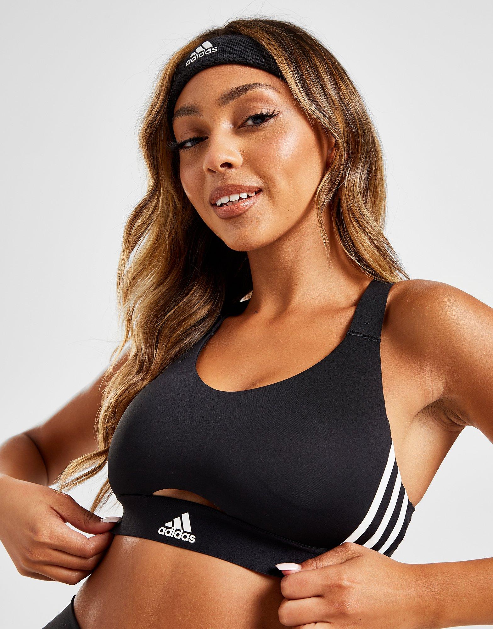 Moteriška sportinė liemenėlė ADIDAS BRA GLAM 3S BRA BLK HJ9691 Pilka