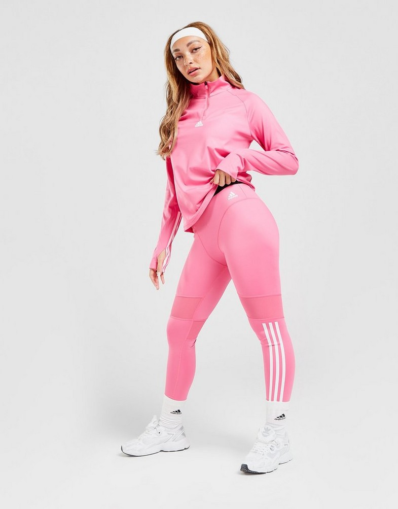 Legginsy damskie ADIDAS LEGGINGS GLAM 3S TIGHT PNK HK9989 Różowy