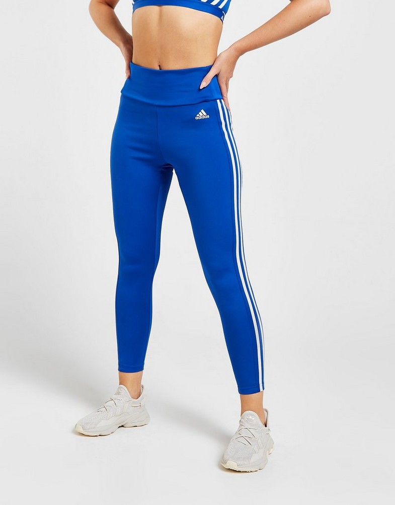 Legginsy damskie ADIDAS LEGGINGS 3-STRIPES TIGHTS HK9952 Niebieski