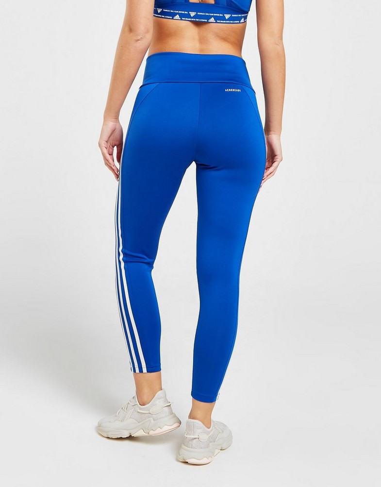 Legginsy damskie ADIDAS LEGGINGS 3-STRIPES TIGHTS HK9952 Niebieski