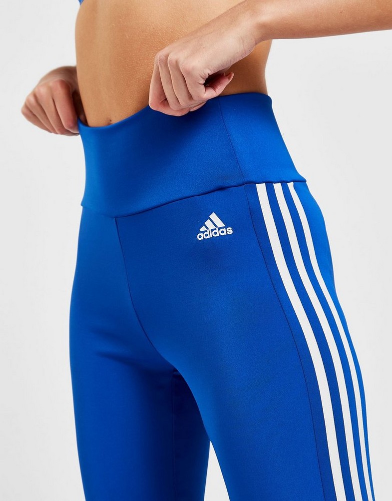 Legginsy damskie ADIDAS LEGGINGS 3-STRIPES TIGHTS HK9952 Niebieski