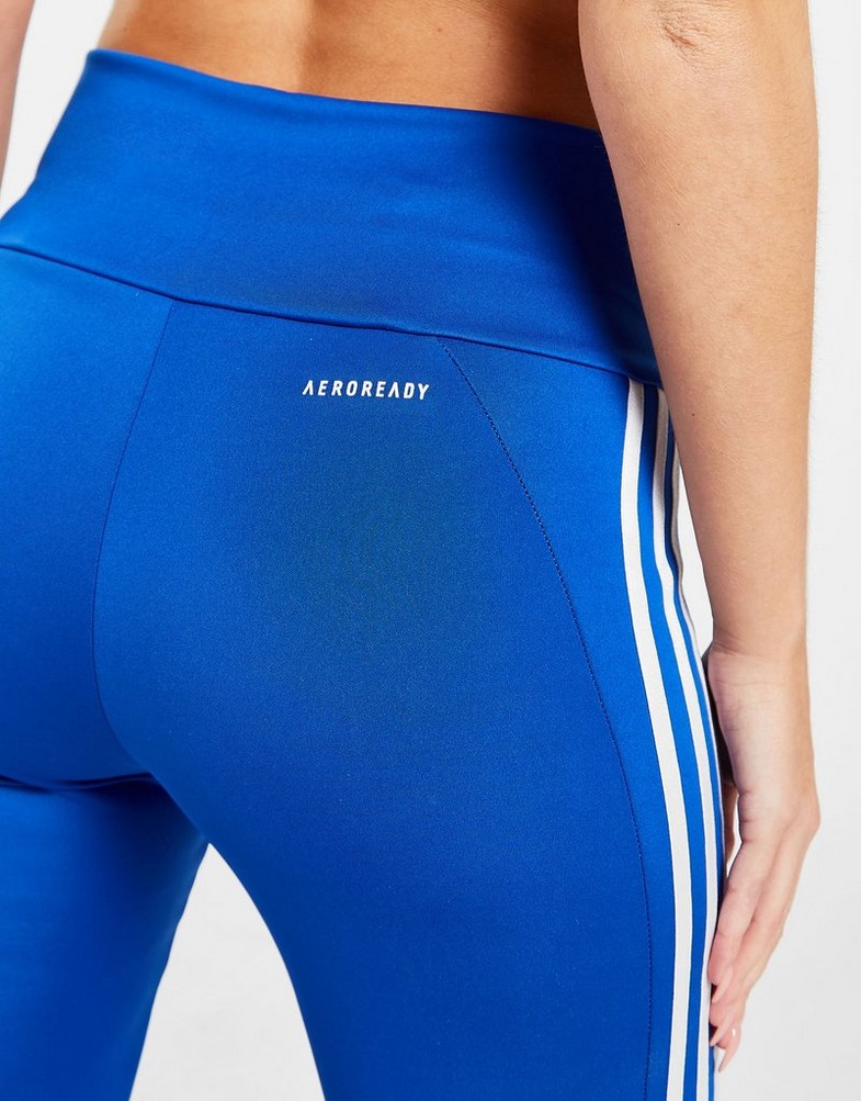 Legginsy damskie ADIDAS LEGGINGS 3-STRIPES TIGHTS HK9952 Niebieski