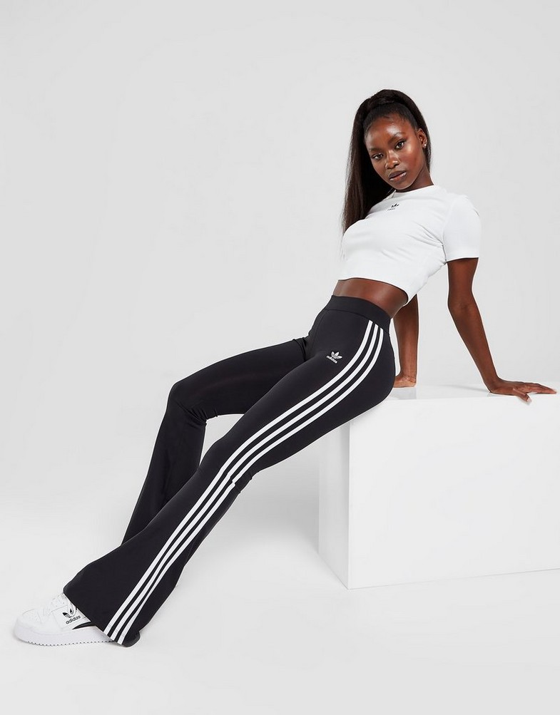 ADIDAS LEGGINGS 3S FLARE LEG BLK/WHT HM2139 | kolor Czarny Damskie Ubrania w JD Sports