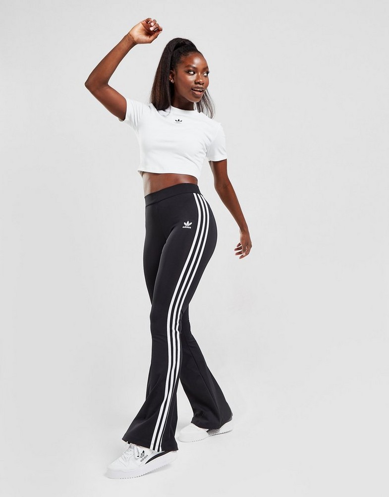 ADIDAS LEGGINGS 3S FLARE LEG BLK/WHT HM2139 | kolor Czarny Damskie Ubrania w JD Sports