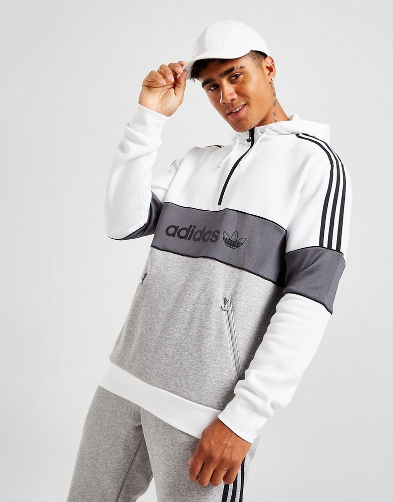 Pánska mikina ADIDAS MIKINA S KAPUCŇOU ITASCA 22 HZ WHT/GRY HS0999 Biela
