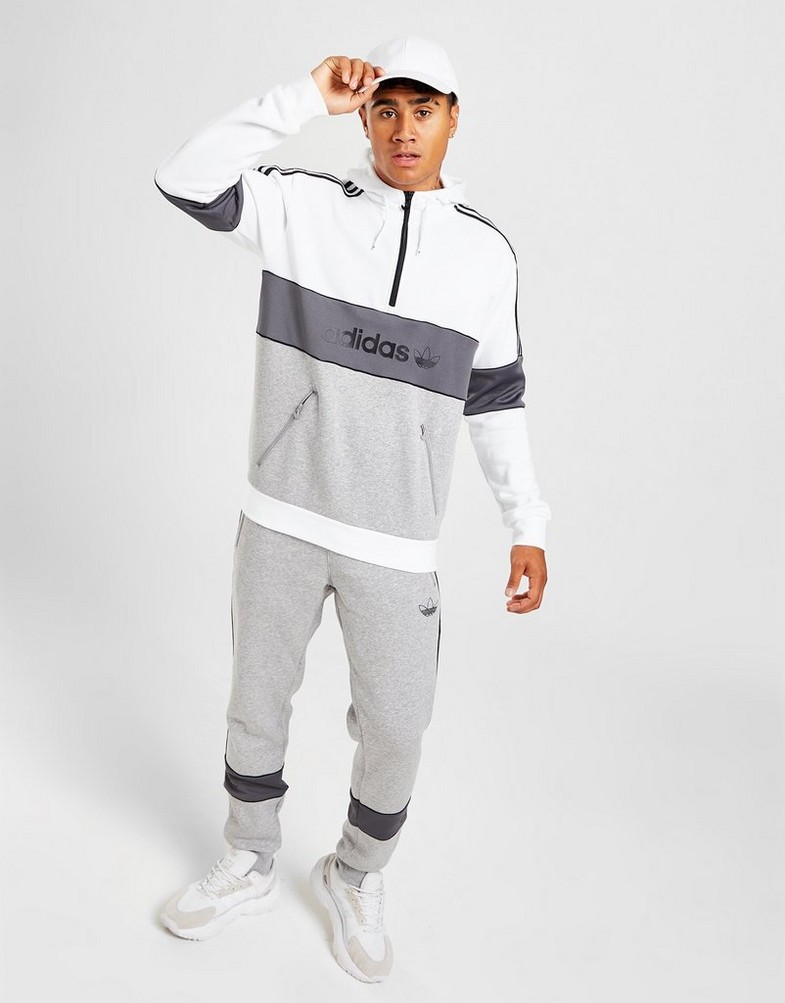 Pánska mikina ADIDAS MIKINA S KAPUCŇOU ITASCA 22 HZ WHT/GRY HS0999 Biela