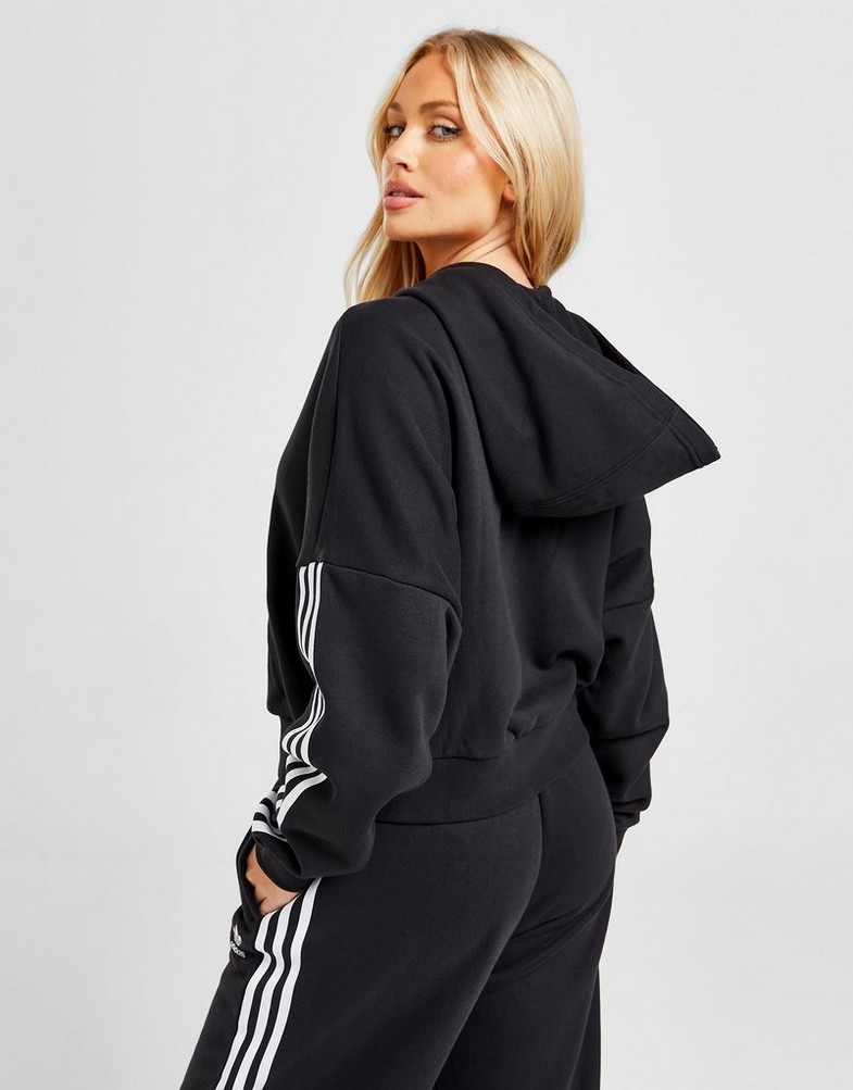 Bluza damska ADIDAS 3 STRIPES FULL ZIP HOODIE HM2130 Czarny