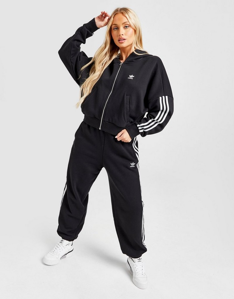Bluza damska ADIDAS 3 STRIPES FULL ZIP HOODIE HM2130 Czarny