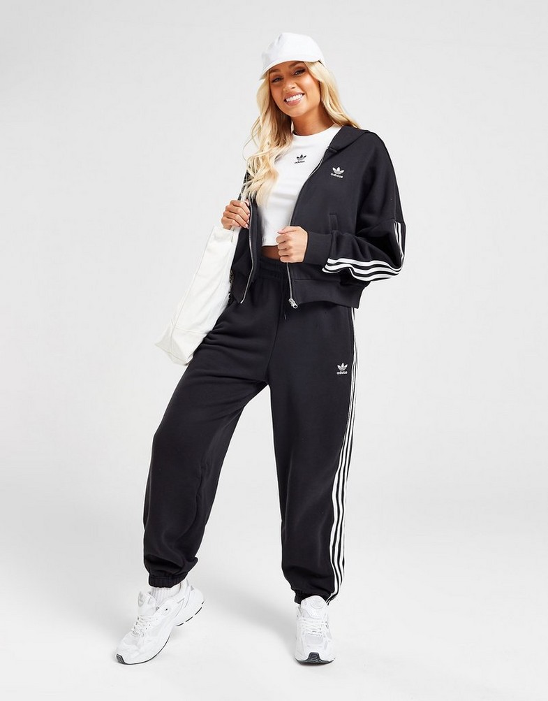 Bluza damska ADIDAS 3 STRIPES FULL ZIP HOODIE HM2130 Czarny