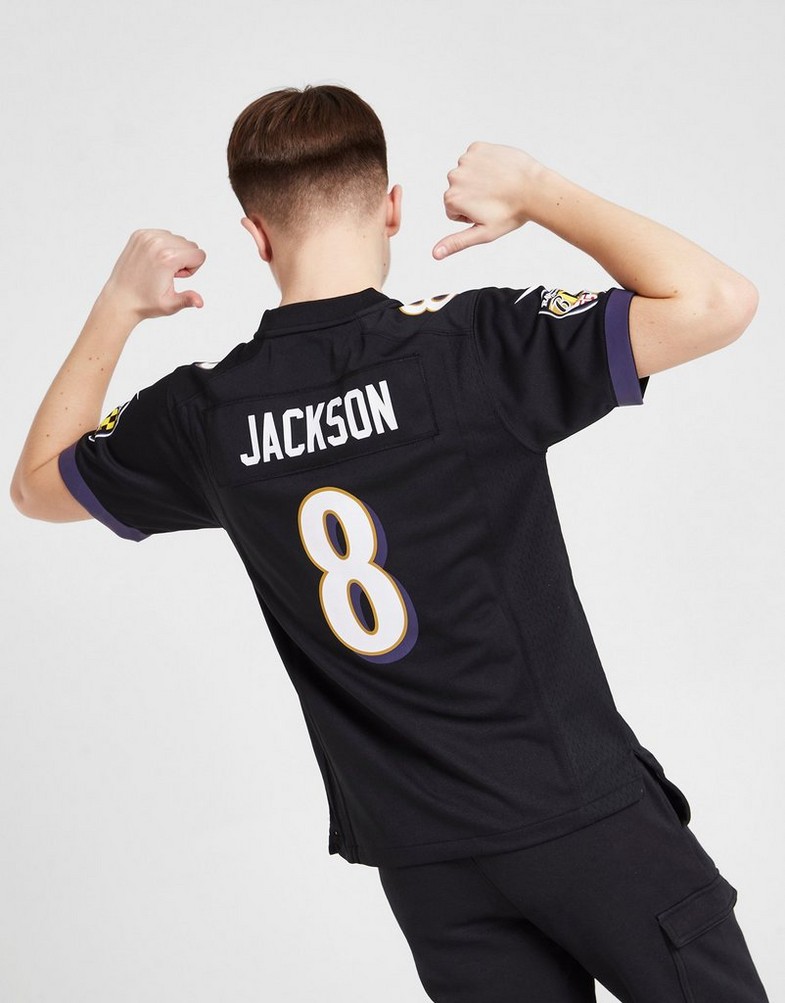 Komplet dresowy dziecięcy NIKE KOMPLET NFL BALTIMORE RAVENS JACKSON #8 JERSEY JUNIOR 2Z1B7N3P9BAL Czarny