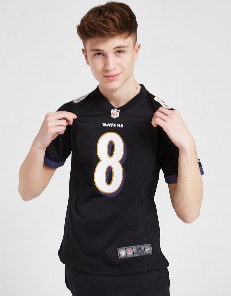 Komplet dresowy dziecięcy NIKE KOMPLET NFL BALTIMORE RAVENS JACKSON #8 JERSEY JUNIOR 2Z1B7N3P9BAL Czarny