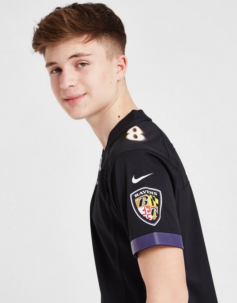 Komplet dresowy dziecięcy NIKE KOMPLET NFL BALTIMORE RAVENS JACKSON #8 JERSEY JUNIOR 2Z1B7N3P9BAL Czarny