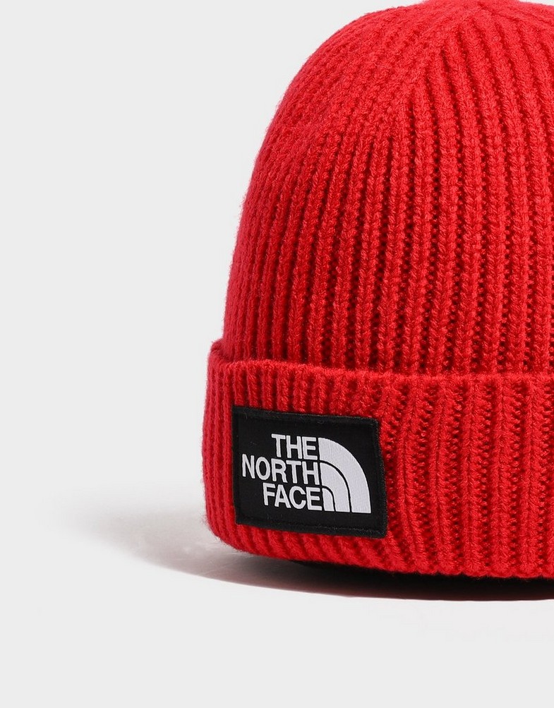 Czapka zimowa damska THE NORTH FACE ZWYKŁA LOGO BEANIE HAT NF0A3FJX6821 Czerwony